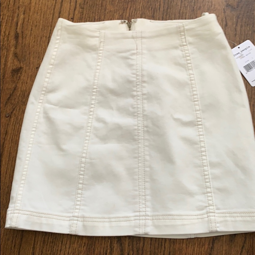 white denim free people mini skirt